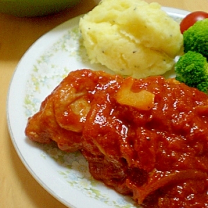 柔らか~☆チキンの赤ワイントマト煮込み